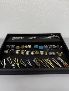 タイピン　カフス等セット　ゴールド　天然石