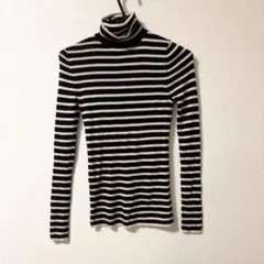 UNIQLO ユニクロ ボーダー タートルネック ニット M