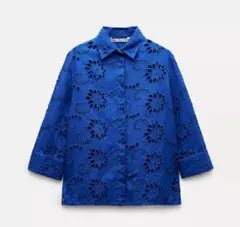 ZARA ザラ　ZW COLLECTION エンブロイダリー ポプリンシャツ Ｌ