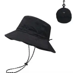 折りたたみバケットハット ブラック 黒 ポケットサイズ