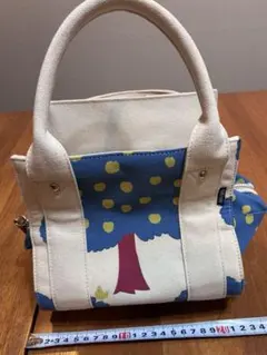 キャンバス製トートバッグ 青いドット