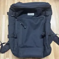 KANGOL ブラックバックパック 25L スクエア型