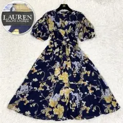 美品✨ローレン ラルフローレン 花柄 ベルト ロング ワンピース　現行