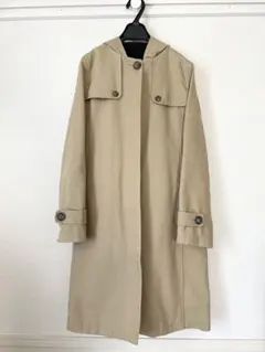 トレンチコート　ノーカラーコート　フード付き　インナー付き