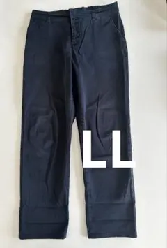 ネイビー ストレートレッグパンツ LL