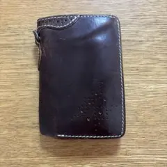 ダークブラウン レザー 二つ折り財布
