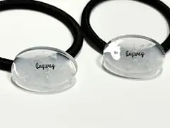 キッズ　ヘアゴム　②かすみ草蕾　2個セット　ホワイト　レジン製　ハンドメイド