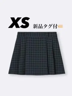 GU【新品未使用タグ付き】サイドプリーツチェックスコート XS