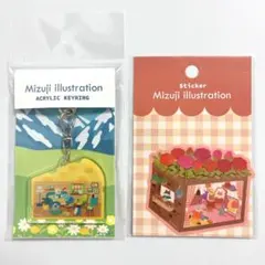 mizuji みずじ　アクリルキーホルダー&ダイカットステッカー　2点セット