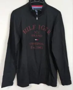 美品　TOMMY HILFIGER ブラック メンズハーフジップ Mサイズ