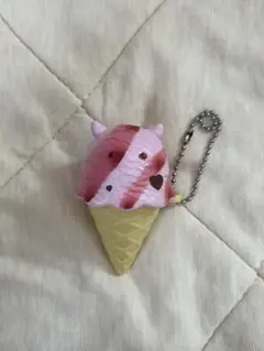 アイスクリーム コーン チャーム キーホルダー 3段/ハンドメイド