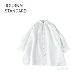 ジャーナルスタンダード . リネン ワイド ギャザー シャツ 麻100%