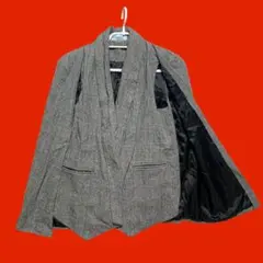 ジャスミングランディフローラム　ケープ風ジャケット　コート　グレーチェック柄　S