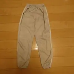 グレー フリース長ズボン サイドストライプ