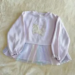 しまむら✱チュール付きポニートレーナー　裏起毛　120サイズ レインボー 可愛い