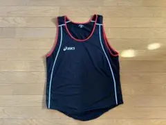 アシックス 陸上 シングレット XL タンクトップ マラソン 黒