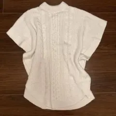 KBF アーバンリサーチ　ケーブルニットポンチョ　ホワイト