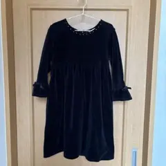 黒ベルベットワンピース 130cm ELLE PLANETE