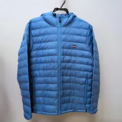 ライトブルー フード付きダウンジャケット