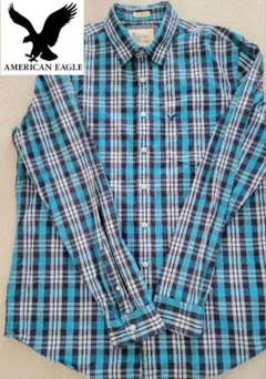 ■【中古】◆American Eagle◆チェック柄 メンズ長袖シャツ■