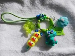 カラフルキャラクターキーホルダー　じゃらじゃらキーホルダー　恐竜ソフビ