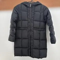 【ザラガール】ダウンコート　フルジップ フード付き 黒　120㎝