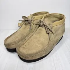 クラークス ワラビー ブーツ スエード ベージュ26cm相当 Clarks