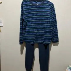 160サイズ 青系ストライプ 長袖パジャマ