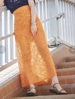 リリーブラウン パネルレーススカート