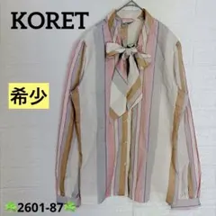 【希少】KORET コレット ヴィンテージ ボウタイブラウス ストライプ レトロ