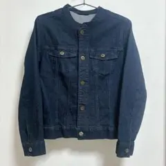 Gジャン　デニム　ノーカラージャケット　Lサイズ