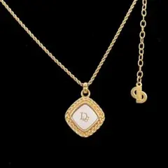 美品✨Dior クリスチャンディオール ネックレス ロゴ ホワイト トロッター
