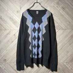 …【美品】00s，OLD GAP｜ギャップ，アーガイル柄，ニットプルオーバー