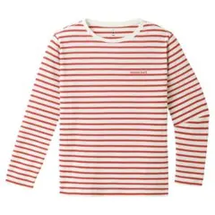 mont-bell / WIC.ボーダー ロングスリーブT（ホワイト×レッド）