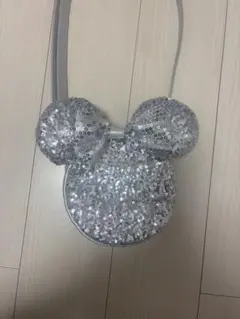 ミッキー型 シルバー スパンコール バッグ