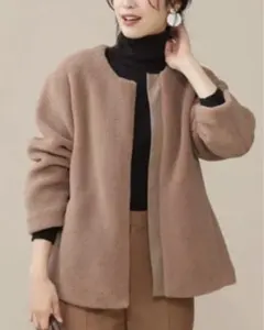 nanouniverseエコラムファーショートコート