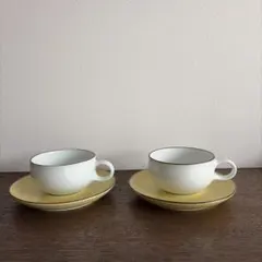 【廃盤】【希少】波佐見焼 白山陶器 ティーカップ＆ソーサー 2客セット 森正洋