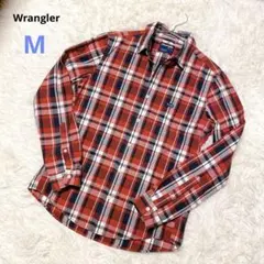 【Wrangler】 チェック柄長袖シャツ メンズM
