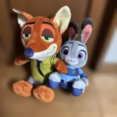 新品 ズートピア ぬいぐるみ ニック・ワイルド & ジュディ・ホップス