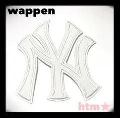 NY ニューヨーク　野球　ホワイト　白　ワッペン　アイロン刺繍ワッペン
