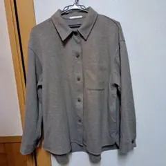 UNIQLO　 ブラッシュドジャージーシャツジャケット 　ベージュ　Lサイズ