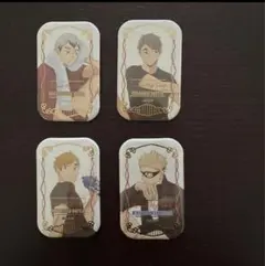 ハイキュークールダウンスクエア缶バッジ 宮治 宮侑 北信介 月島蛍 4点セット