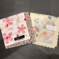 BURBERRY & WEDGWOOD ハンカチ2枚セット