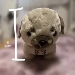 パグ ぬいぐるみ 蝶々柄バンダナ付き