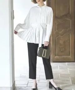 プリーツロングシャツ＆パンツセットアップ「CPA991」