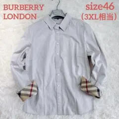 美品 バーバリーロンドン フリルブラウス 40 ストライプ ホースロゴ 