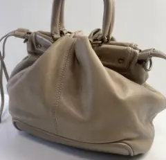 DAKOTA ダコタ 本革 レザー 巾着 ハンドバッグ グレージュ