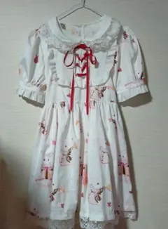 ゴスロリ・ロリータドレス 白 フリル付き