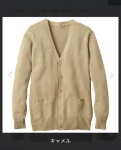 キャメル Vネック カーディガン