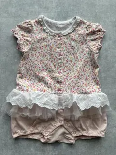 ミキハウス 花柄ロンパース　70cm